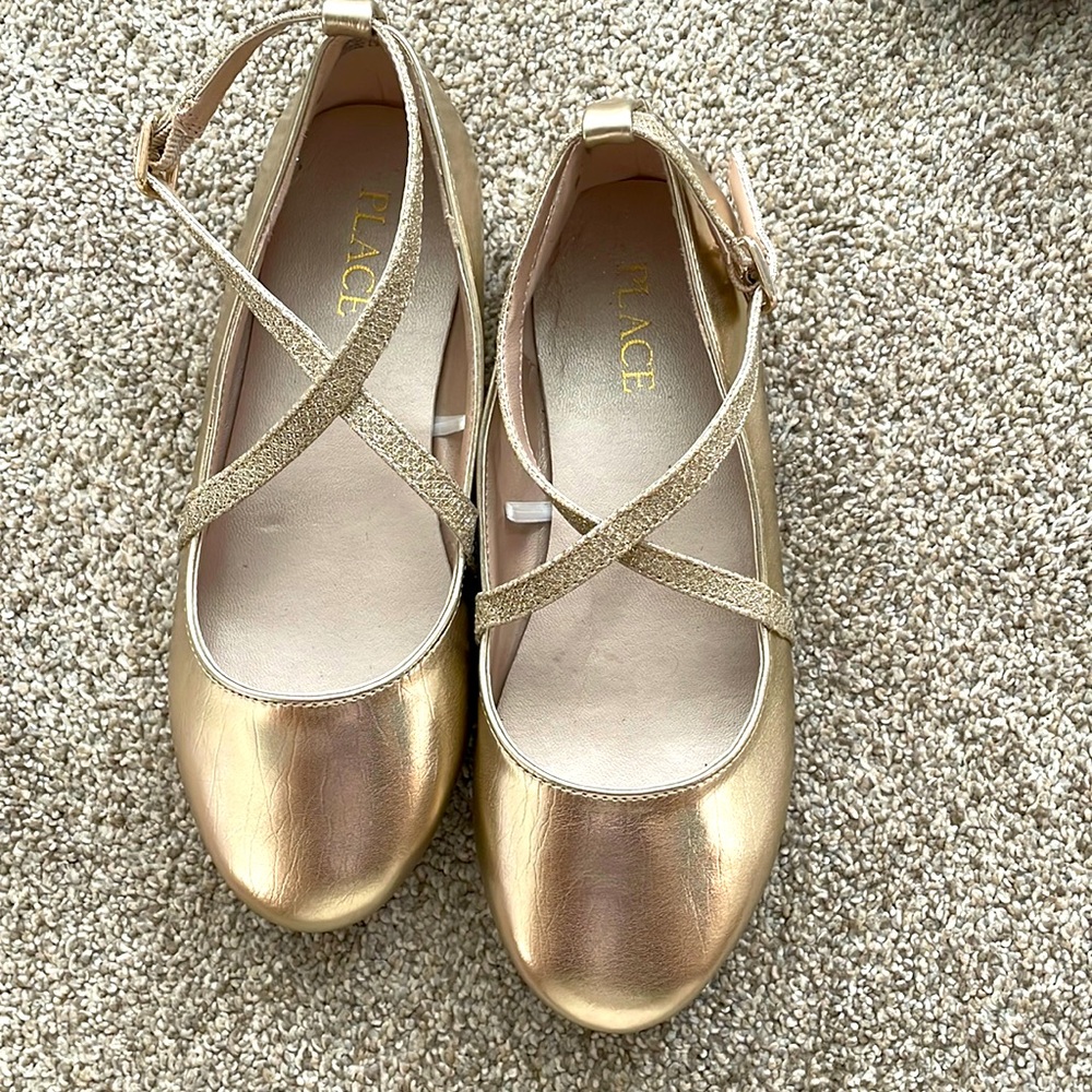 Gold girls dress slipper